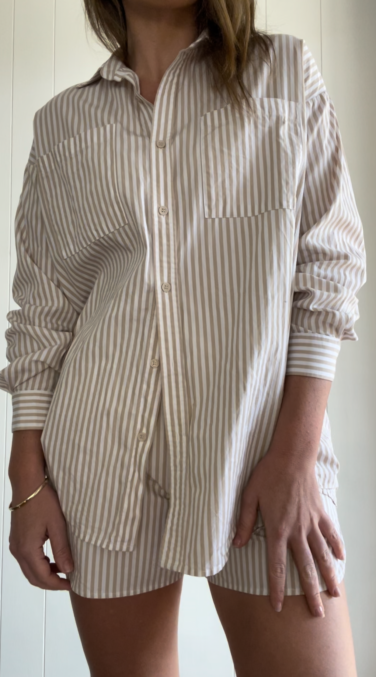 Beige Stripe Shirt