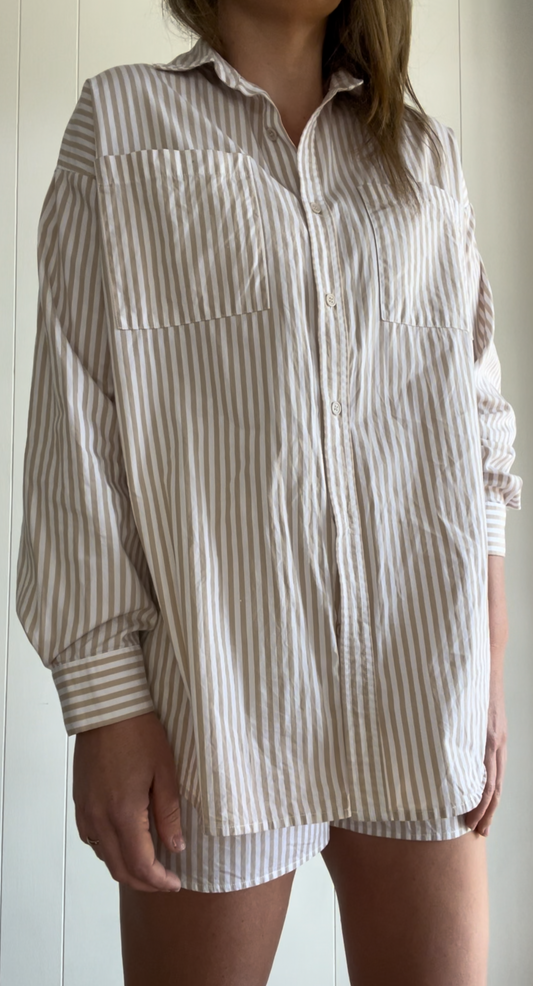 Beige Stripe Shirt